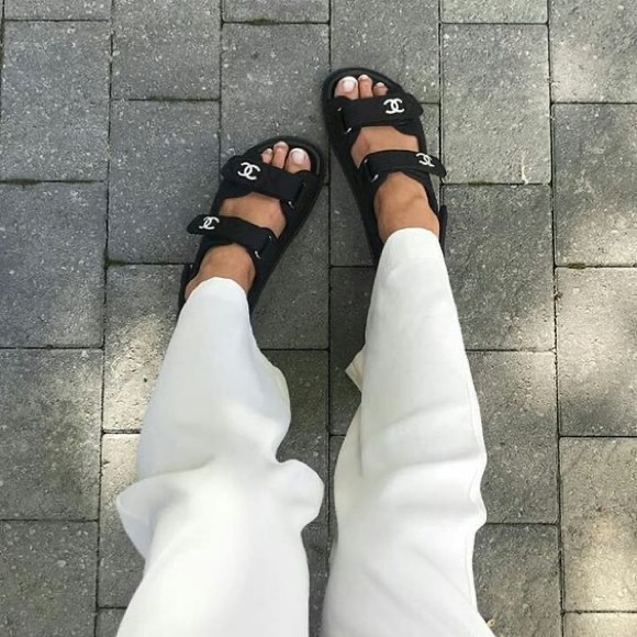 Chanel Dad sandals CC brooch crystal logo size 37 - Picture 4 of 17